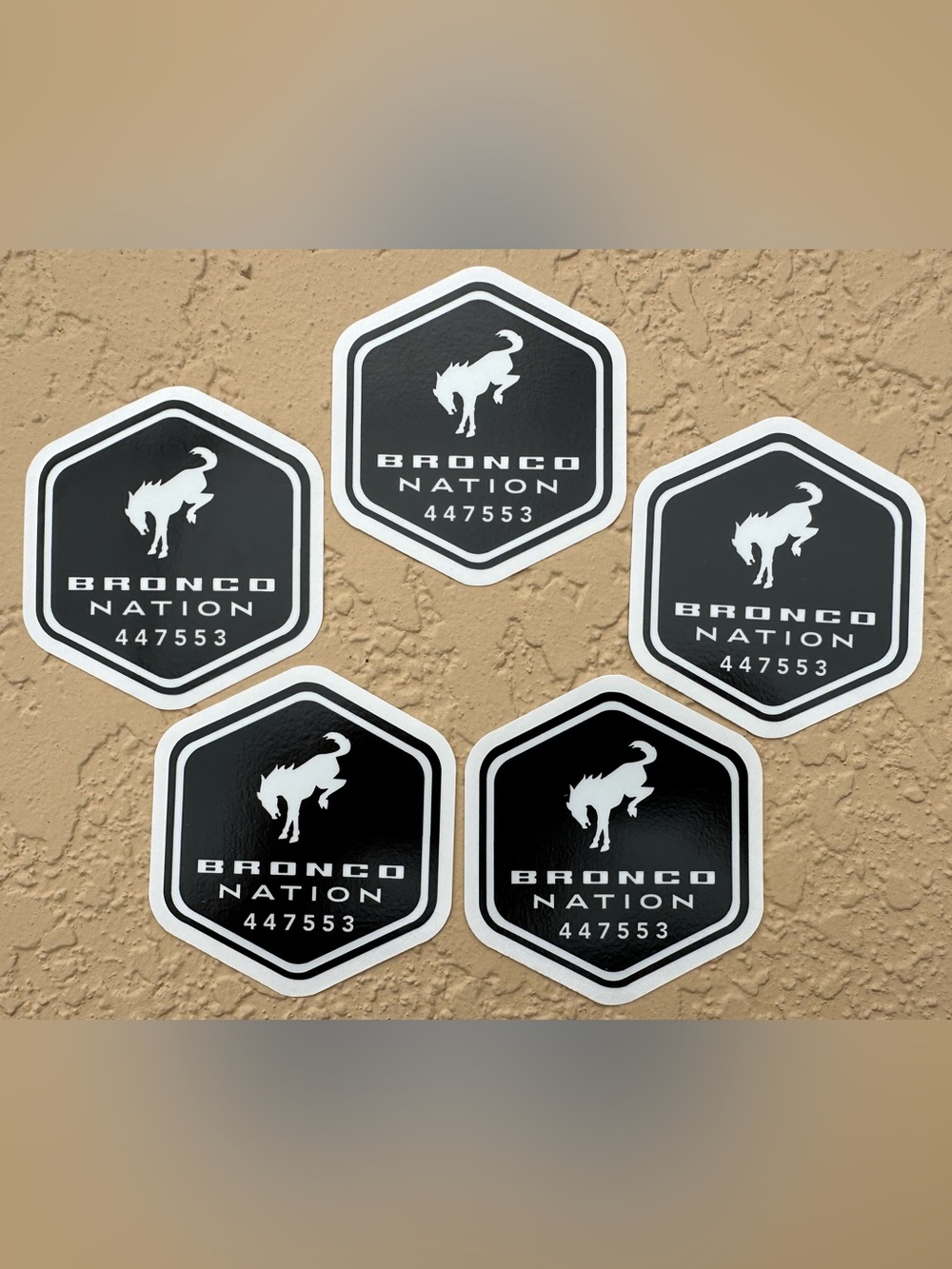 Ford Bronco - Bronco Nation Authentic Ford Decal - 5 Pack Black White Brand New